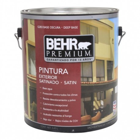 PINTURA PREMIUM EXTERIOR SATINADO BASE OSCURA 1G - Envío Gratuito