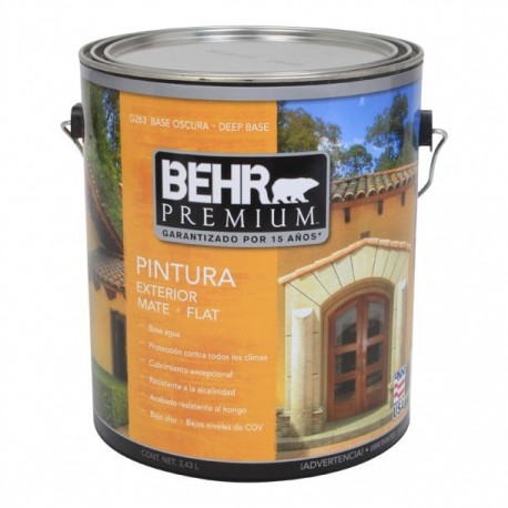 PINTURA PREMIUM EXTERIOR MATE BASE OSCURA 1G - Envío Gratuito
