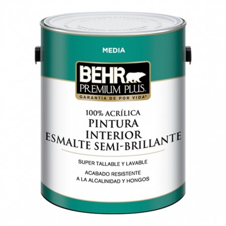 PINTURA PREMIUM PLUS INTERIOR SEMIBRILLANTE BASE MEDIA 1G - Envío Gratuito