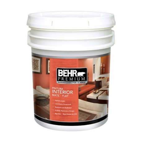 PINTURA PREMIUM INTERIOR MATE BASE BLANCA 5G - Envío Gratuito