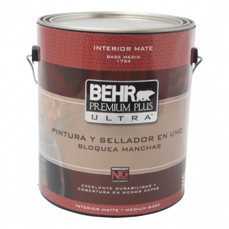 PINTURA PINTURA PREMIUM PLUS ULTRA INTERIOR MATE BASE MEDIA 1G - Envío Gratuito