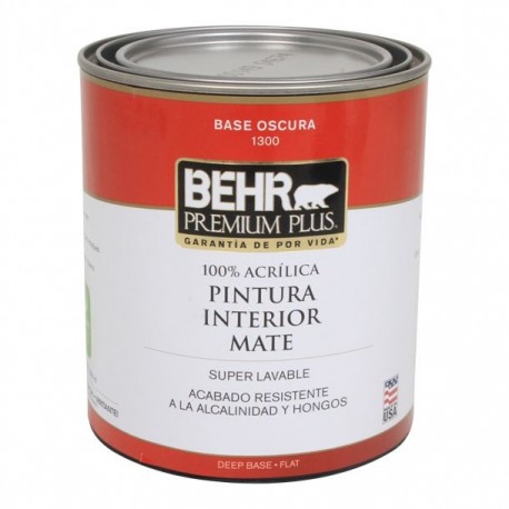 PINTURA PREMIUM PLUS INTERIOR MATE BASE MEDIA 1L - Envío Gratuito