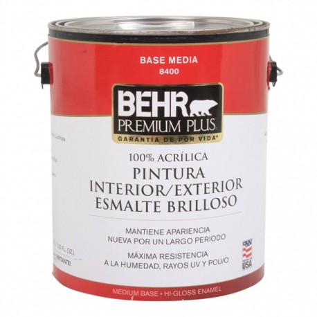 PINTURA PREMIUM PLUS INT/EXT BRILLOSO BASE MEDIA 1G - Envío Gratuito