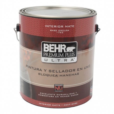 PINTURA PREMIUM PLUS ULTRA INTERIOR MATE BASE OSCURA 1G - Envío Gratuito