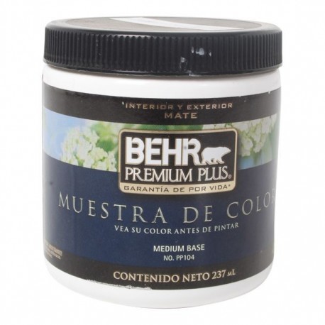 PINTURA PREMIUM PLUS MUESTRA DE COLOR INT/ EXT MATE 237 ML - Envío Gratuito
