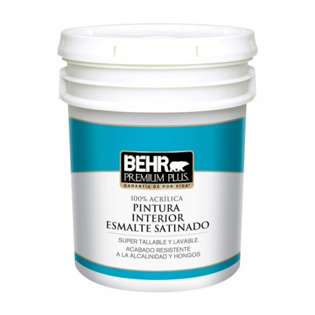 PINTURA PREMIUM PLUS INTERIOR SATINADO BASE BLANCA 5G - Envío Gratuito