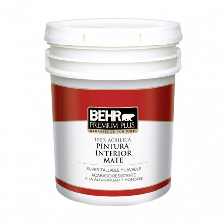PINTURA PREMIUM PLUS INTERIOR MATE BASE BLANCA 5G - Envío Gratuito