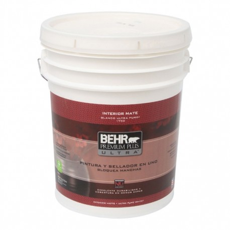 PINTURA PREMIUM PLUS ULTRA INTERIOR MATE BASE BLANCA 5G - Envío Gratuito