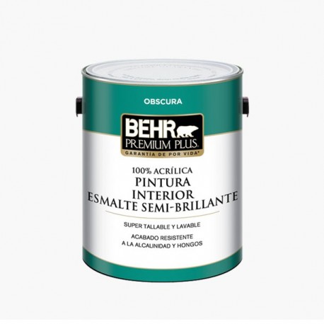 PINTURA PREMIUM PLUS INTERIOR SEMIBRILLANTE BASE OSCURA 1G - Envío Gratuito