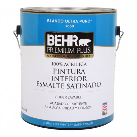 PINTURA PREMIUM PLUS INTERIOR SATINADO BASE ULTRA BLANCA - Envío Gratuito