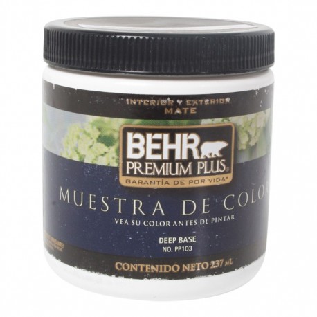 PINTURA PREMIUM PLUS MUESTRA DE COLOR INT/ EXT MATE BASE MEDIA 237 ML - Envío Gratuito