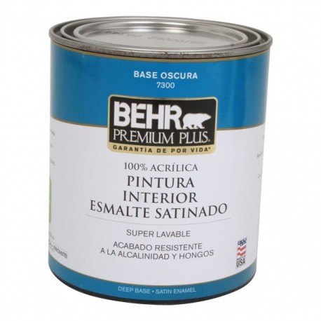PINTURA PREMIUM PLUS INTERIOR SATINADO BASE OSCURA 1L - Envío Gratuito