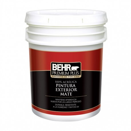 PINTURA PREMIUM PLUS EXTERIOR MATE BASE ULTRA BLANCA 5G - Envío Gratuito