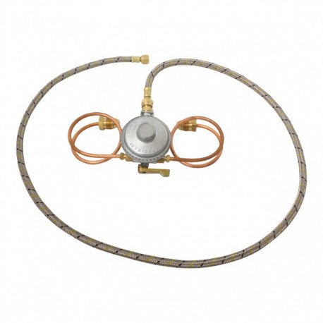 KIT REGULADOR 2 PIGTAILS COBRE MANGUERA INOXIDABLE 1.5 M X 3/8" - Envío Gratuito