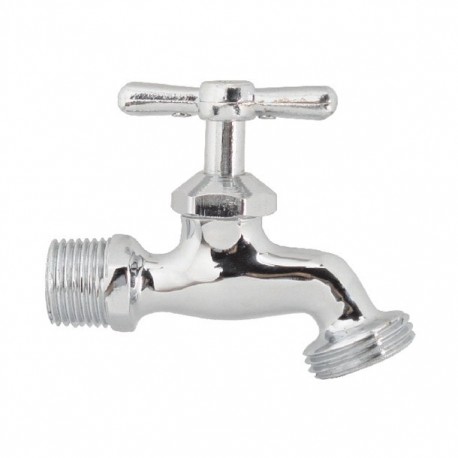 LLAVE MANGUERA CROMADA 1/2" B2 - Envío Gratuito