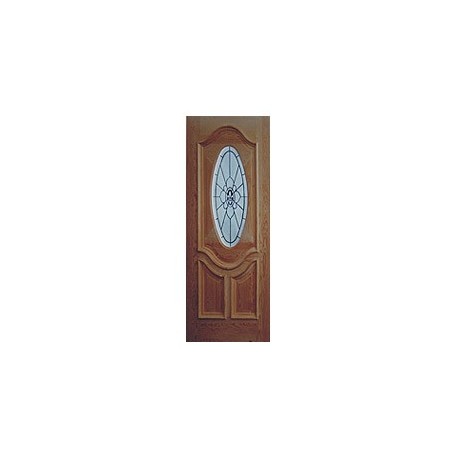 PUERTA DE PINO CON VIDRIO OVAL NUEVO - Envío Gratuito