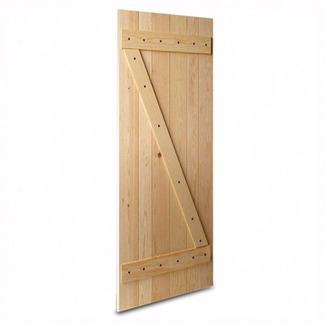 PUERTA ESTABLO 100X213 69MM NATURAL - Envío Gratuito