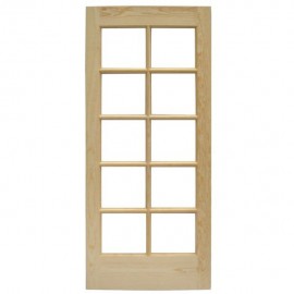 PUERTA PINO 10 VIDRIOS 80X213 CM - Envío Gratuito