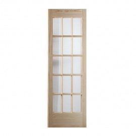 PUERTA PINO 15 VIDRIOS 90 X 213 CM - Envío Gratuito