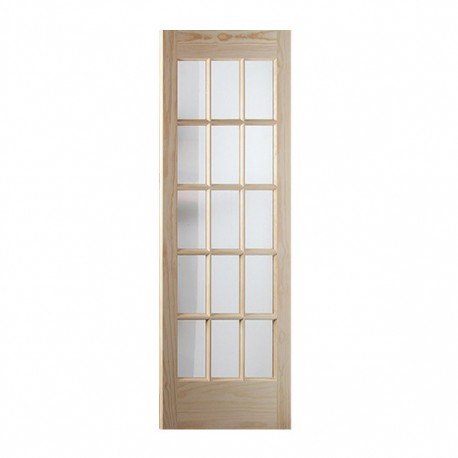 PUERTA PINO 15 VIDRIOS 90 X 213 CM - Envío Gratuito