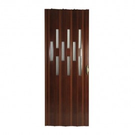 PUERTA PLEG PVC VITRAL CAOBA 87X240 - Envío Gratuito