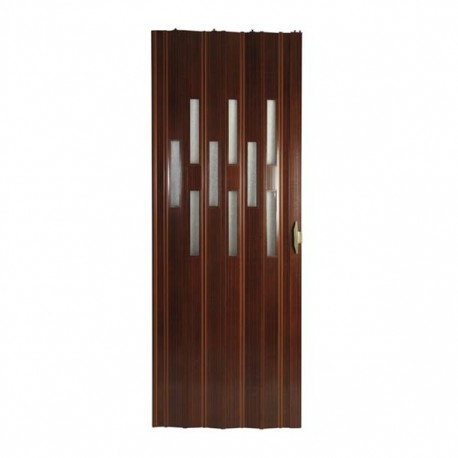 PUERTA PLEG PVC VITRAL CAOBA 87X240 - Envío Gratuito