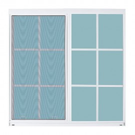 VENTANA ALUMIVENT 90 X 90 BLANCO CUADROS - Envío Gratuito