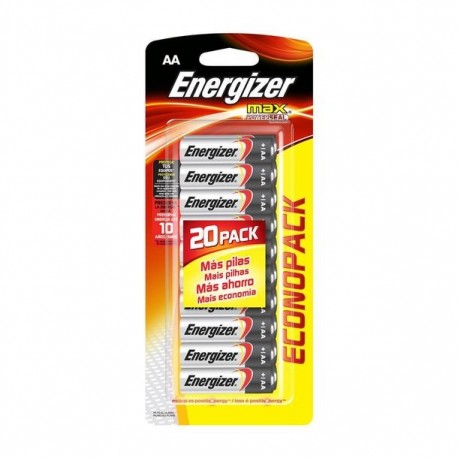 PAQUETE 20 PILAS ENERGIZER MAX AA - Envío Gratuito