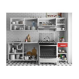 COCINA ACERO ITALIA 2.4 M ROJA - Envío Gratuito