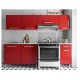 COCINA ACERO ITALIA 2.4 M ROJA - Envío Gratuito