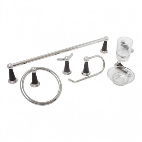 JUEGO ACCESORIOS PARA BAÑO 6 PIEZAS EN CROMO - Envío Gratuito