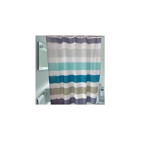 CORTINA PARA BAÑO POLIÉSTER STRIPE AQUA - Envío Gratuito