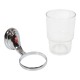 PORTA VASO CROMADO CON VASO DE VIDRIO - Envío Gratuito