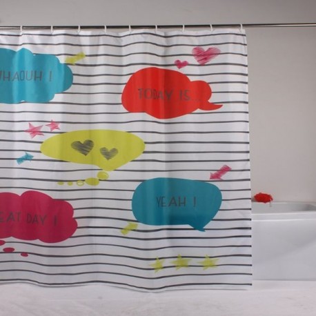 CORTINA PARA BAÑO CON 12 GANCHOS - Envío Gratuito