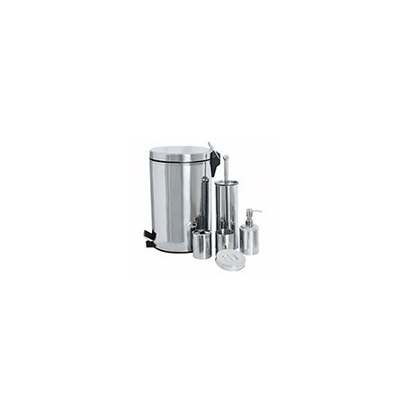 SET DE BAÑO ACERO INOXIDABLE (6 PIEZAS) - Envío Gratuito