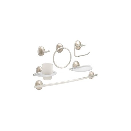 JUEGO DE ACCESORIOS DE BAÑO BASEL 6 PIEZAS CROMO SATINADO - Envío Gratuito