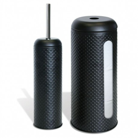 CEPILLO PARA WC Y PORTA ROLLOS NEGRO - Envío Gratuito