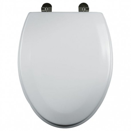 ASIENTO PARA BAÑO ALARGADO BISAGRAS CROMADAS BLANCO - Envío Gratuito
