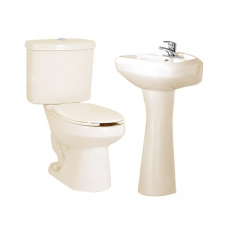PAQUETE SANITARIO ECO DUAL HUESO / LAVABO HUESO - Envío Gratuito