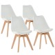 SILLA FRANKFURT BLANCA, 4 PIEZAS - Envío Gratuito
