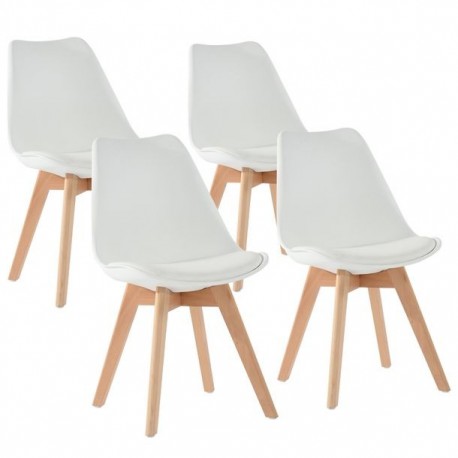 SILLA FRANKFURT BLANCA, 4 PIEZAS - Envío Gratuito