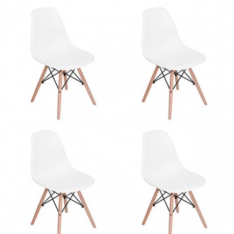 SILLA RICO BLANCA, 4 PIEZAS - Envío Gratuito