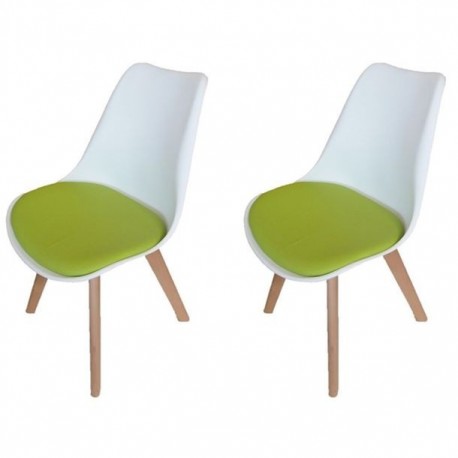 SILLA FRANKFURT BLANCA/VERDE, 2 PIEZAS - Envío Gratuito