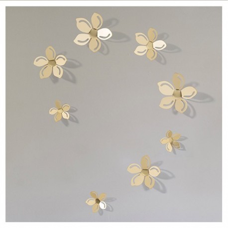 FIGURAS DECORATIVAS FLORES DORADAS - Envío Gratuito