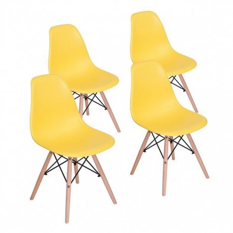 SILLA RICO AMARILLA, 4 PIEZAS - Envío Gratuito