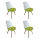 SILLA FRANKFURT BLANCA/VERDE, 4 PIEZAS - Envío Gratuito