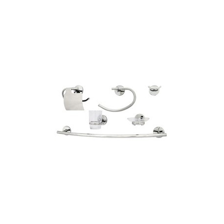 JUEGO DE ACCESORIOS DE BAÑO NATURA 6 PIEZAS CROMO - Envío Gratuito