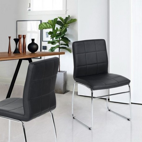 SILLA EDGECUMBE NEGRA, 2 PIEZAS - Envío Gratuito