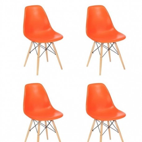 SILLA RICO NARANJA, 4 PIEZAS - Envío Gratuito