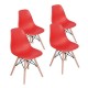 SILLA RICO ROJA, 4 PIEZAS - Envío Gratuito